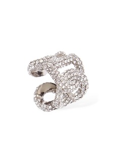 Dolce & Gabbana Crystal Embellished Dg Thick Ring
