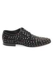 Dolce & Gabbana Crystal-Embellished Leather Derby Shoes