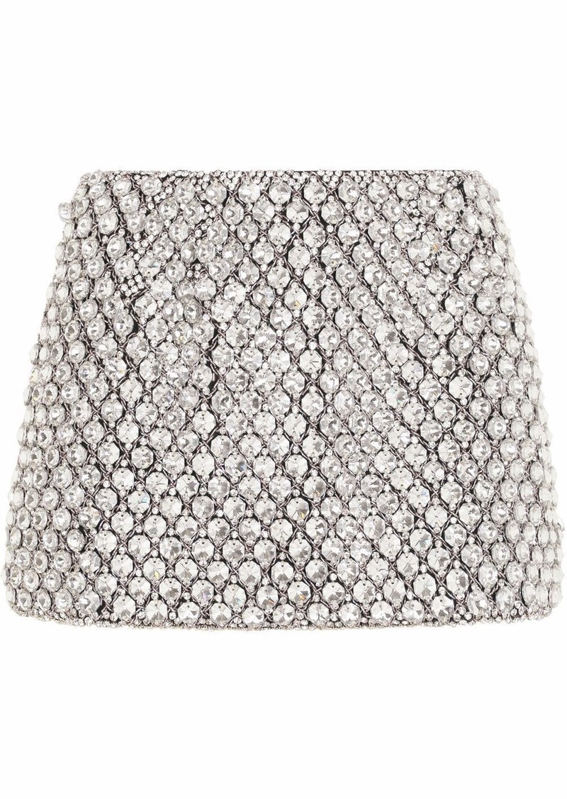 Dolce & Gabbana crystal-embellished jacquard miniskirt