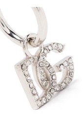 Dolce & Gabbana crystal-embellished logo-charm hoop