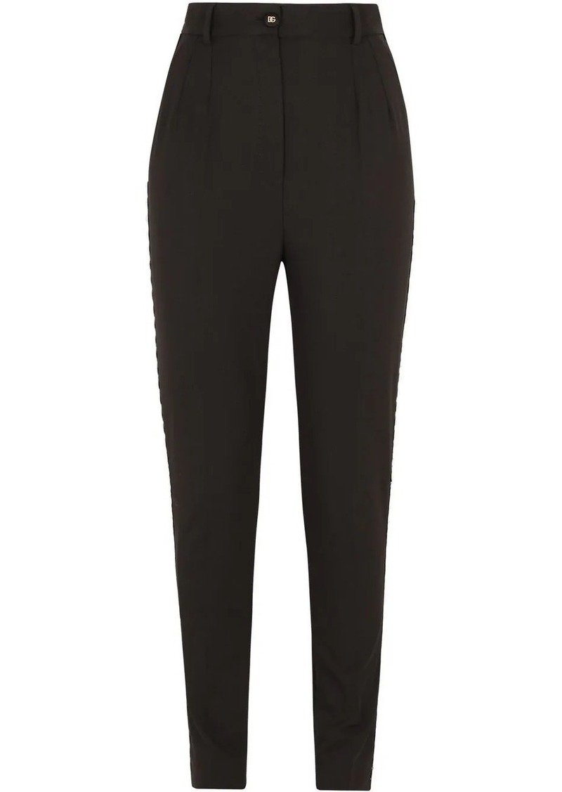 Dolce & Gabbana crystal-embellished tuxedo trousers