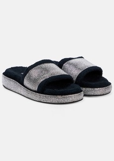 Dolce & Gabbana Crystal-embellished terrycloth slides