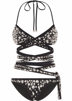 Dolce & Gabbana rhinestone-embellished crossover bikini
