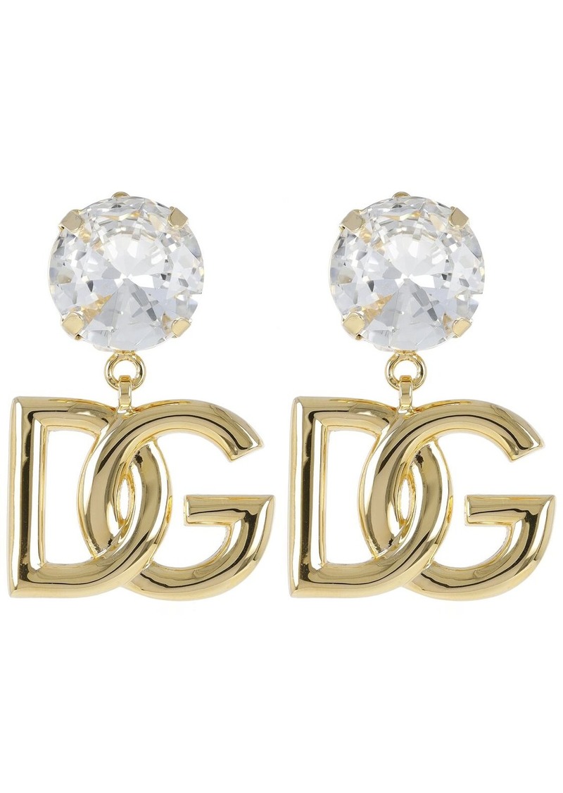 Dolce & Gabbana Crystal Logo Dg Clip-on Earrings