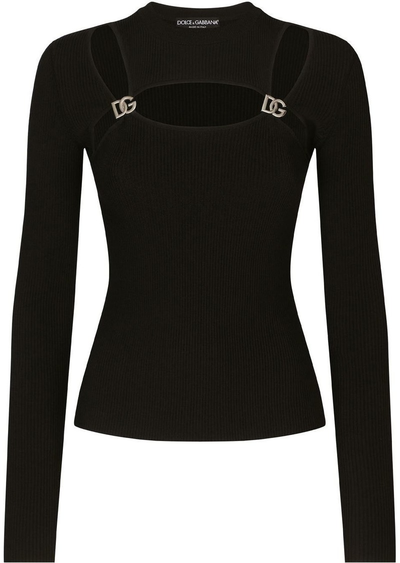 Dolce & Gabbana logo-appliqué ribbed jumper