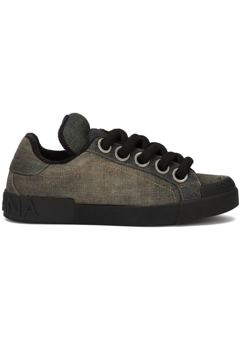 Dolce & Gabbana denim lace-up sneakers