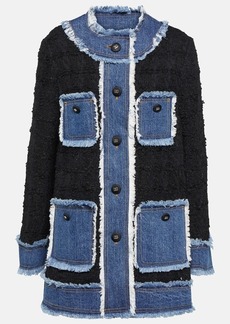 Dolce & Gabbana Denim-paneled bouclé jacket