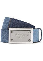 Dolce & Gabbana logo-tag patchwork-denim belt