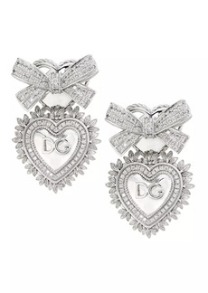 Dolce & Gabbana Devotion 18K White Gold & 0.45 TCW Diamond Heart Ear Jackets