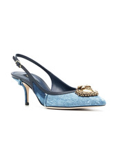 Dolce & Gabbana Devotion 70mm denim slingback pumps