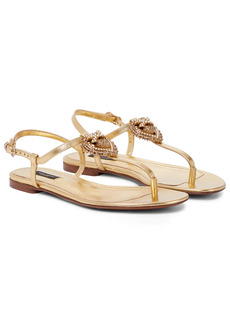 Dolce & Gabbana Devotion leather thong sandals