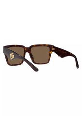 Dolce & Gabbana DG 4436 Havana 55MM Square Sunglasses