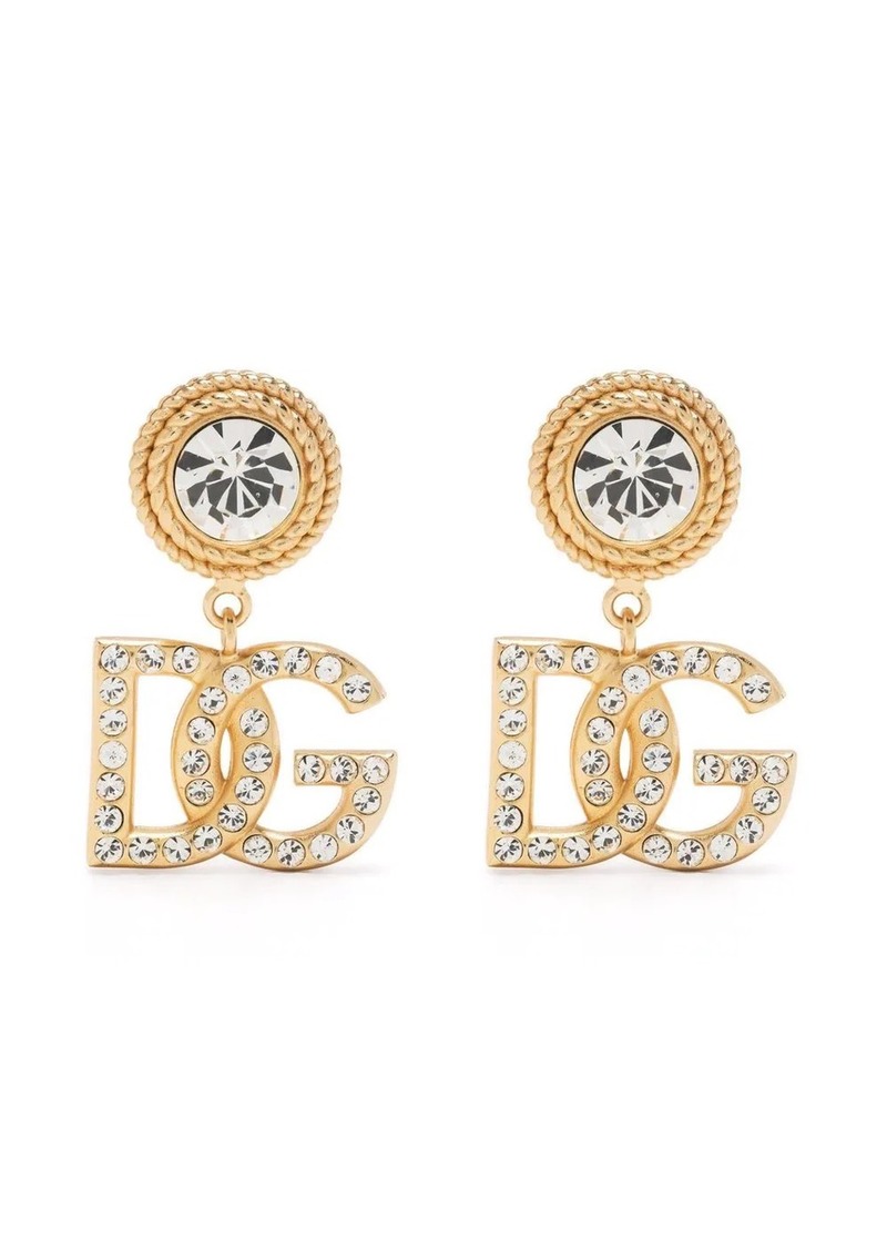 Dolce & Gabbana DG-logo rhinestone-embellished earrings