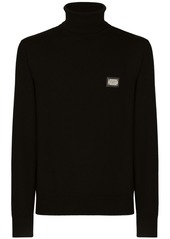 Dolce & Gabbana logo-tag roll-neck wool jumper