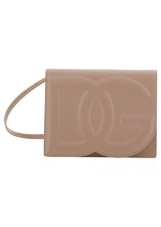 Dolce & Gabbana 'DG Logo Bag' Beige Crossbody Bag in Leather Woman