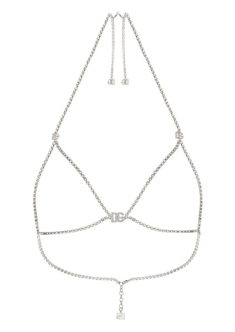 Dolce & Gabbana DG logo crystal-embellished body chain