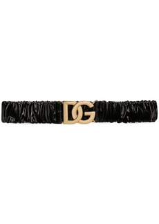 Dolce & Gabbana DG-logo patent leather belt