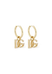 Dolce & Gabbana Dg Logo Faux Pearl Hoop Earrings