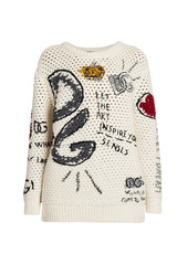 Dolce & Gabbana DG Logo Intarsia Graffiti Knit Sweater