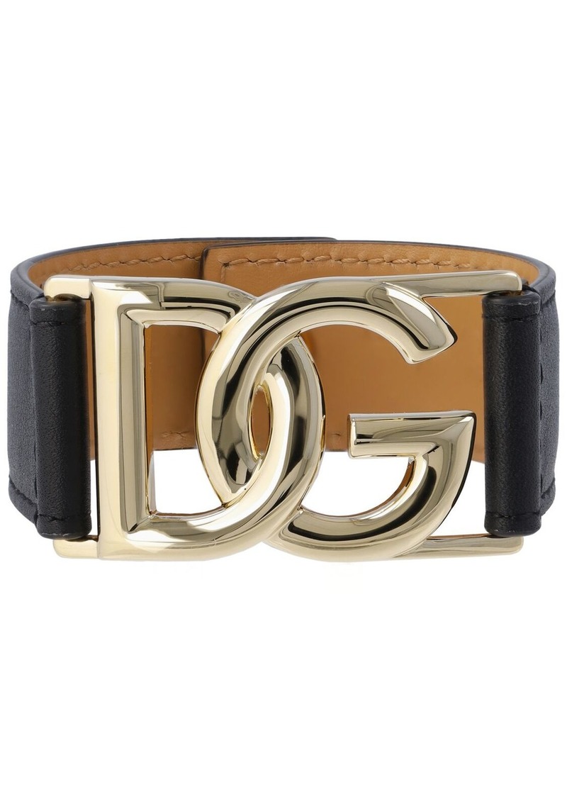 Dolce & Gabbana Dg Logo Leather Belt Bracelet