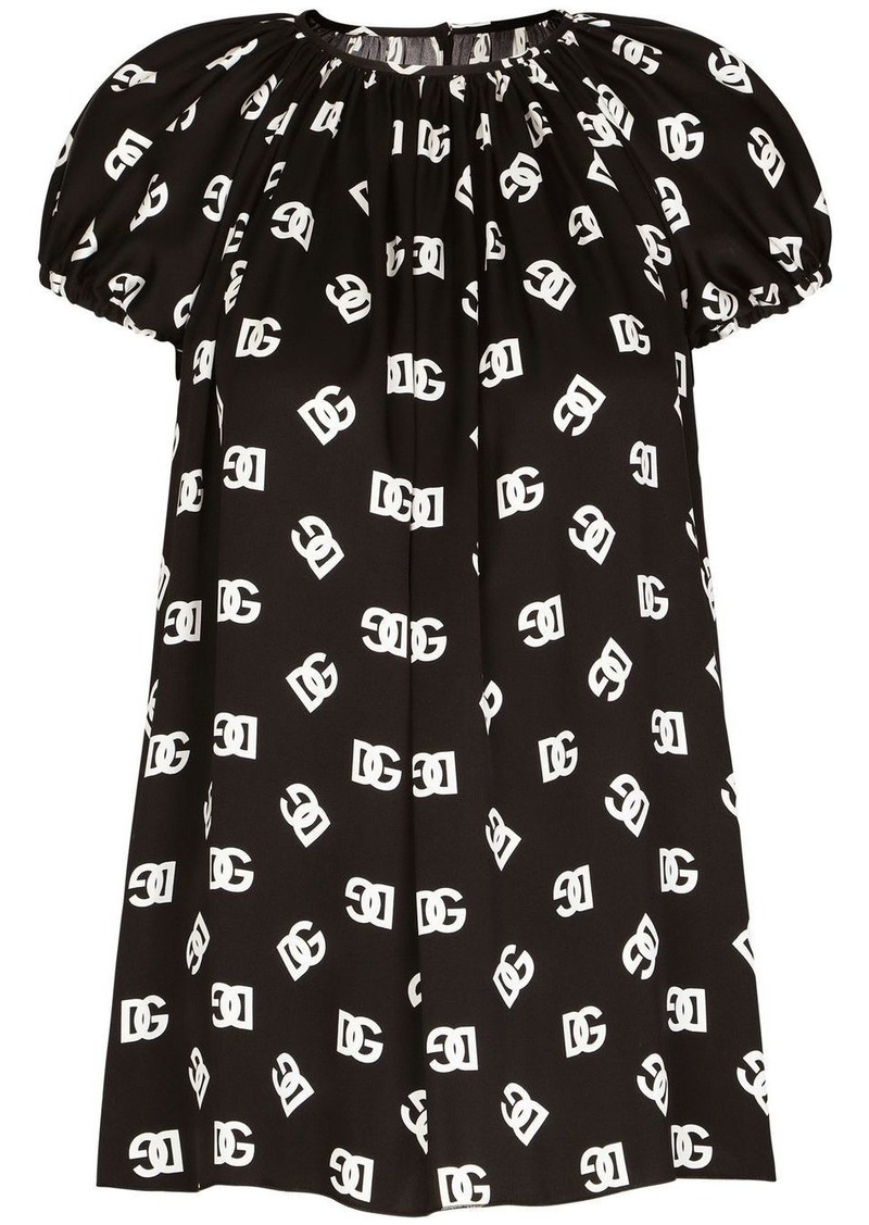 Dolce & Gabbana logo-print silk blouse