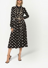 Dolce & Gabbana logo-print belted midi dress