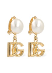 Dolce & Gabbana Dg Newton Faux Pearl Clip-on Earrings