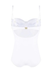 Dolce & Gabbana DG plaque bustier swimsuit