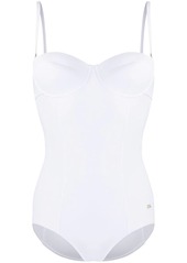 Dolce & Gabbana DG plaque bustier swimsuit