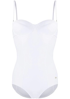 Dolce & Gabbana DG plaque bustier swimsuit