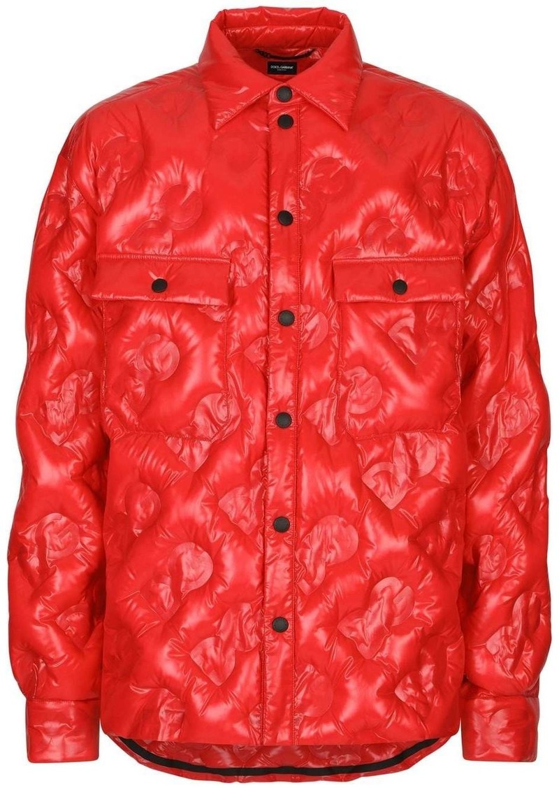 Dolce & Gabbana logo-debossed quilted shirt jacket