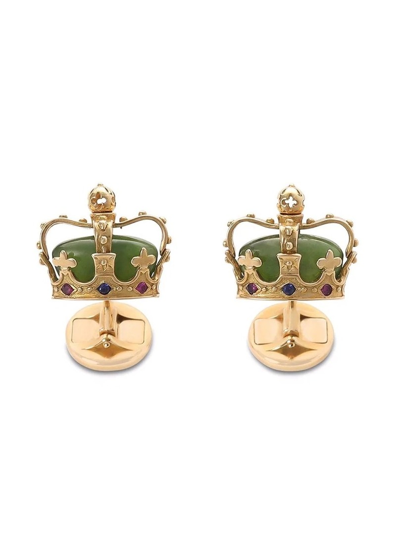 Dolce & Gabbana diamante-detail crown cufflinks