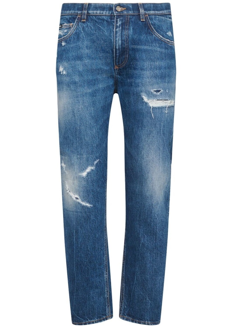 Dolce & Gabbana Distressed Denim Five Pocket Jeans