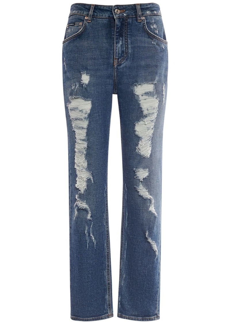 Dolce & Gabbana Distressed Denim Straight Jeans