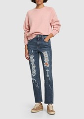 Dolce & Gabbana Distressed Denim Straight Jeans