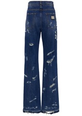 Dolce & Gabbana Distressed Denim Wide Leg Jeans