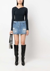 Dolce & Gabbana distressed-effect denim miniskirt