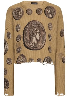 Dolce & Gabbana distressed-finish cropped jumper