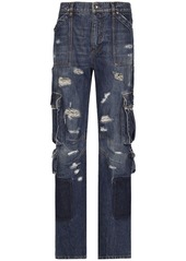 Dolce & Gabbana distressed-finish straigh-leg cargo jeans