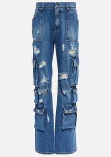 Dolce & Gabbana Distressed high-rise straight jeans