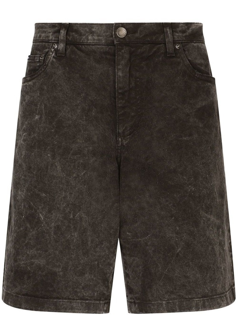 Dolce & Gabbana distressed mid-rise denim shorts