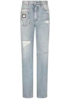 Dolce & Gabbana distressed patchwork-denim jeans