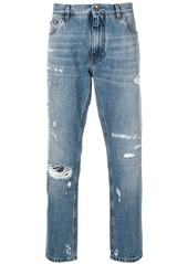 Dolce & Gabbana distressed tapered jeans