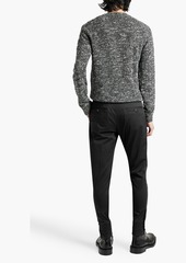 Dolce & Gabbana - Appliquéd bouclé-knit wool-blend sweater - Gray - IT 46