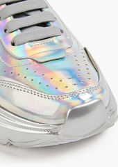 Dolce & Gabbana - Appliquéd iridescent leather sneakers - Metallic - EU 35.5