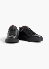 Dolce & Gabbana - Appliquéd leather sneakers - Black - EU 35