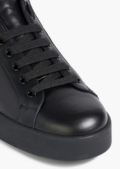 Dolce & Gabbana - Appliquéd leather sneakers - Black - EU 35