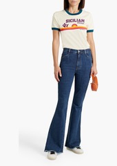 Dolce & Gabbana - Appliquéd mid-rise flared jeans - Blue - IT 36