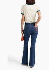 Dolce & Gabbana - Appliquéd mid-rise flared jeans - Blue - IT 36