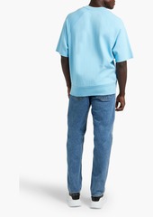 Dolce & Gabbana - Appliquéd printed French cotton-blend terry sweatshirt - Blue - IT 44